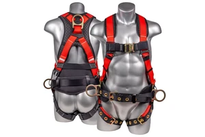 Best 5pt Double Lanyard Full Body Safety Harness Industrial Work Construction Fall Arrest Security Harness Made Polyester