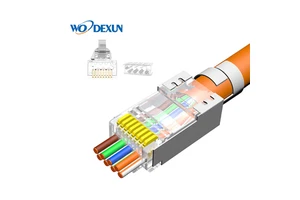 Pass Through Cat7 RJ45 Connector 1.5mm Crystal Plug Shielded Connector CAT7 FTP Modular Plug 8P8C Shielded 10pcs/50pcs/100pcs