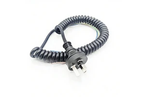 Custom 3 Core SAA AU PU Spring Cord Retractable Spiral Power Cable
