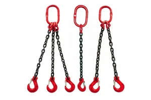 8 Ton Steel Welded Chain Lifting Sling / 16mm Diameter Grade 80 2 Leg Rigging