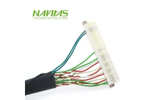 Custom 30 Pin LVDS Cable Assembly LCD Panel Signal Wire Harness Twisted Pair Shielded Display Interface Cable