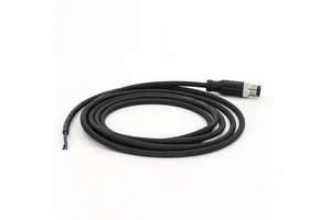 KRONZ M1204M-5/P00R Pre-assembled Connector with 5 M Cable IP67 Unshielded Male Straight PVC Black Assembly 4 Pin M12 Connectors