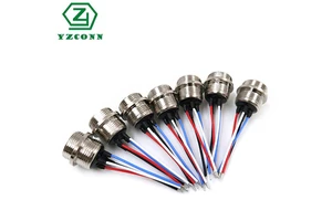 YZlink Hot Sale M8 Waterproof Connector 4 Pin Solder Wire Signal Transmission Rear Fastened Male Panel Mount Connector Cable