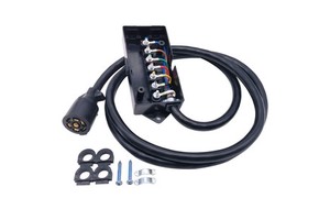 7 Pin Round Trailer Wiring Harness Waterproof Junction Box for RV Caravan Trailer Lights Custom 8FT 12FT Length Available