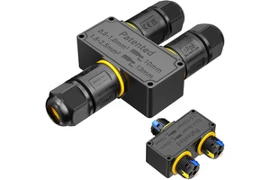 IP68 3-Way Quick Connect Waterproof Cable Connector Y-Shaped Push Wire 4mm-11mm Cable Copper and PC Housing