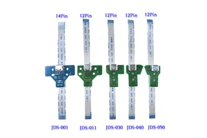 For PS4 Pro Slim Controller Charging Socket Port Board JDS 001 001 030 040 050 with 12 14 Pin Power Flex Cable