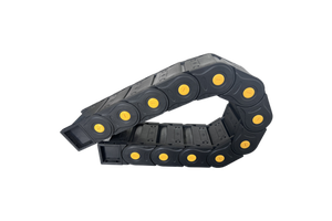 Risheng Yellow Dot Enhanced Flexible Nylon Detachable Fully Enclosed Cable Drag Chain for Cable Protection