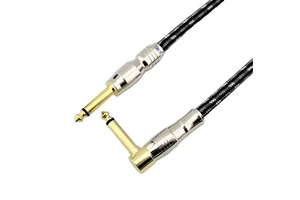 Low Noise 6.35mm Straight Angle Guitar Cable Nickel Plated Connectors Bare Copper + PVC 10ft/20ft Length