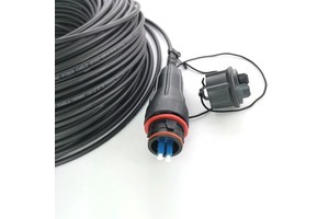 LSZH LSFH 4.8mm 9/125um Black Jacket Armed Outdoor Duplex SM Optical Fiber Cable With IP Fullax LC UPC Connector