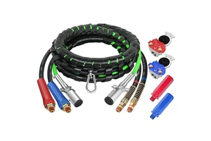 DOT Semi Truck 3 in 1 Air Line Kit Rubber Air Hose Wrap With 7 Way ABS Electrical Power Cable Assembly SAE J560 Trailer Cord
