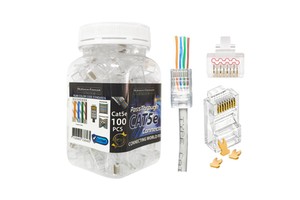 Ethernet RJ 45 Canned 100PCS 8p8c RJ45 Connector UTP Cat5e Connectors