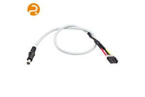 High Temp Braided DC300V 5A Power Cable Custom DC Plug To 2Pin Terminal Wiring Harness Automation Control Monitoring Device