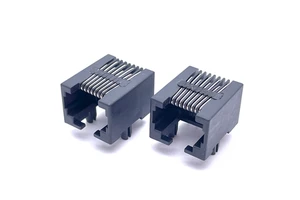 Soulin 5301 8P8C Rj45 8 Pin Modular Jack Connector Female Port Surge Arrester Protection Brass Contact for PCB Panel Mount