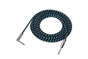 Braided Copper Conductor L-Plug Guitar Audio Cable with Noise Reduction 6.35mm Connector for Professional Audio Use