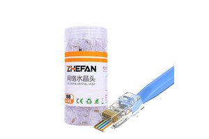 ZHEFAN High Quality Cat5e Cat6 Rj11 Rj12 Rj45 Connector Pass Through Easy Utp Unshielded Rj45 Connectors Modular Plug