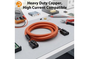 Custom Style 50A 12V Solar Battery Bare Insulation 6AWG Aluminum Conductor 2 Cores Orange PV Power Extension Cable Assembly RV