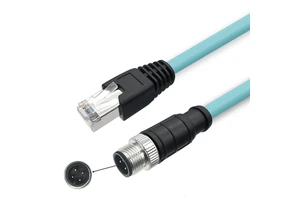 M12 RJ45 Male/ Female Connector Adapter CAT7 Industry M12 a X D Code to RJ45 Cable 4 Pin 8 Pin Cable M12 to RJ45