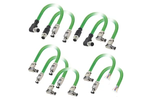 Connector Supplier Connector M12 4 Pin D Code Right Angle Male to Metal RJ45 1m Plug Connector M12 Waterproof Cable