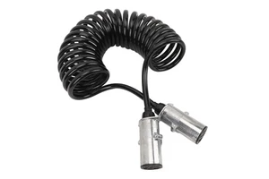 7 Way Trailer Cord Heavy Duty Coiled 7 Way Electrical Power Wire for Semi Trucks Tractors Trailer