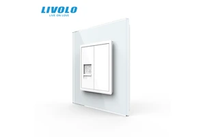 LIVOLO UK 86mm*86mm Cat6 RJ45 Network Wall Socket 22.5x45mm Module Stable Gigabit Ethernet Outlet For Smart Home