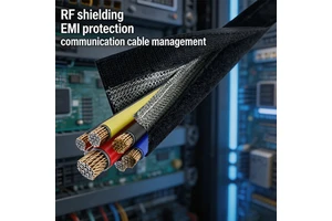 Velcro Closure EMI Shielding Flame-retardant Wear-resistant Electrical Cable Sleeve Braided Wire Sleeves