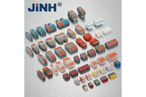 JINH Quick Connection Spring Cable Terminal Block Reusable Fast Electrical Compact Lever Wire Connector