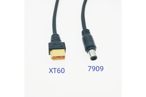 Power Cord XT60 Male to DC5521 Male Black Cable 16AWG for Outdoor Energy Storage Power