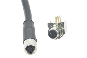 Custom Cable M8 8Pin female Overmould Cable M8 8pin Male Angle Panel Connector