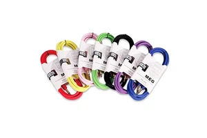 Hot Sale 1/4 Inch Mono Jack Colorful Instrument Cable Noise Reduction Rubber Audio Connection Cable Guitar Cables , OFC