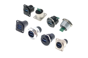 RJ45 USB3.0 TYPE-C Plastic Straight 90 Degree Panel Mount Waterproof Screw Thread Quickly Lock Connector