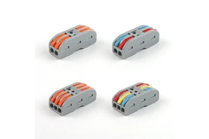 DIY GO Mini Universal Compact Lever Type Wire Connector, Reusable Push-in Terminal Block for 2/3-Port Electrical Cable Splicing