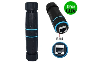 IP68 Waterproof Cat6 Gigabit LAN Connector RJ45 Female to Female Ethernet Connectors Shielded