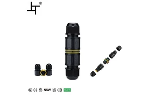 IP68 Waterproof Clamp Connector Nylon 1 in 1 Out 3 P Pin Screwless Quick Cable Connector for Security and Industrial System