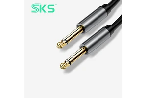 6.35mm Male to Male TS Instrument Cable PVC Sheathed 1/4 Inch Guitar Cord for Electric Guitar Bass, Noise-Free