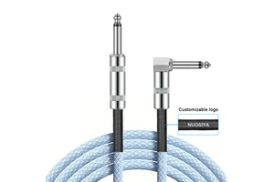 2025 New Trend High Quality Colorful 3M 5M Right Angle to 1/4 Guitar Cable 6.35mm Premium Best Guitar Patch Cable for Guitar