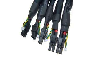 Custom Molex 200456 1212 Power Signal Hybrid Wire Harness with Heat Shrink Tubing Protection and Dual Connector Design