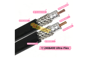 RF Coaxial Cable LMR240 LMR400 Copper Solid Stranded Multi Core Conductor Anti UV PE Foam PVC Jacket Tin Copper Braid Shield