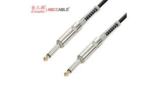6.35mm 1/4" Mono Guitar Cable OFC Oxygen-Free Copper Audio Line for Microphone Amplifier Mixer Speaker with Spring Guard