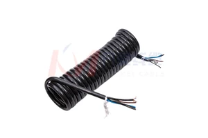 Light Gehicle Spring Spiral Power Cable 12C PVC Insulated Copper Conductor PU/TPEE Jacket -40-+85C 300V 3*1.5+1*CAT6