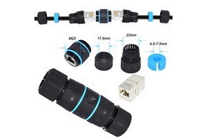 M23 Mini Short Shielded Waterproof Ethernet Cable RJ45 Female Connector IP68 Industrial Ethernet CAT5E Copper Nylon Network