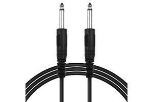 Guitar Cable Black Audio Cable for Electric Guitar Bass Keyboard 1/4 Inch to 1/4 Inch TS Straight Plugs, 1M/3.3ft