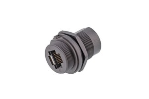 CAZN RJ45 Double Head Female Back Mount PCB Receptacle Waterproof Ethernet Connector