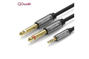 3.5mm 3 Pole/M to 2*6.35mm/M Audio Cable, Y Splitter Audio Cable for Mixer, Guitar, Keyboard, Amplifier,Studio Recording