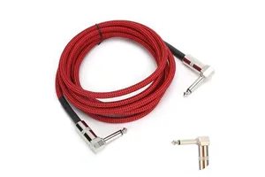Factory OEM Electric Fender Guitar Cable 1M 6.35mm to 6.35mm Male to Male Mono Audio Music Instrument Cables Plug for Guitar