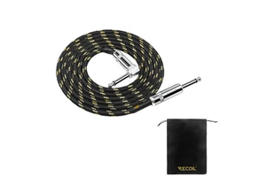 Edge ICA-6 6ft Audio Instrument Cable, Guitar, Amp Cord for Bass & Electric Electric Mandolin, Straight to Right-A