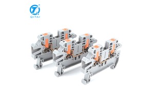 QPTV-2.5 2.5mm² Factory Stock Grey Blue Universal Panel Mounted Side Feed Through Wire Din Rail Terminal Block Connectors