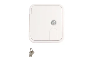 SEAFLO Square Cable Hatch Cover RV Camper Trailer Marine Boat ABS Waterproof Electrical Access Door Lock Keys White/Black UV