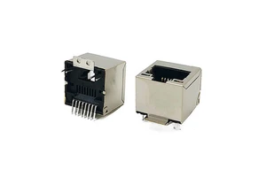 Y&G LEDs RJ45 SMT Modular Female Connector 8P8C Pitch 1.27mm LCP Black PCB Jack Cat5e Single Port Top Entry Ethernet Socket 5222