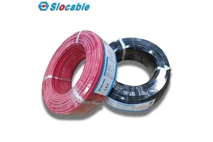 2023 Slocable Solar Cable 6mm XLPE Halogen-Free Black/Red 10AWG Cable Solar 6mm Solar Cable