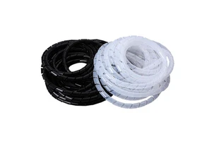 Custom Size Black Bobbin Plastic Spiral Wrapped Wire Electronic Cable Tidy Kits with PE Wire Winding Tube for Protect Cables